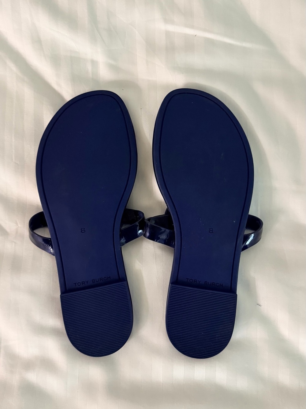 Tory Burch Miller Soft Sandals in Navy Sea - Picture 2 of 5
